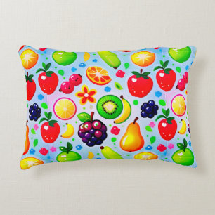 Almofada Decorativa Frutas Tropicais Vibrantes