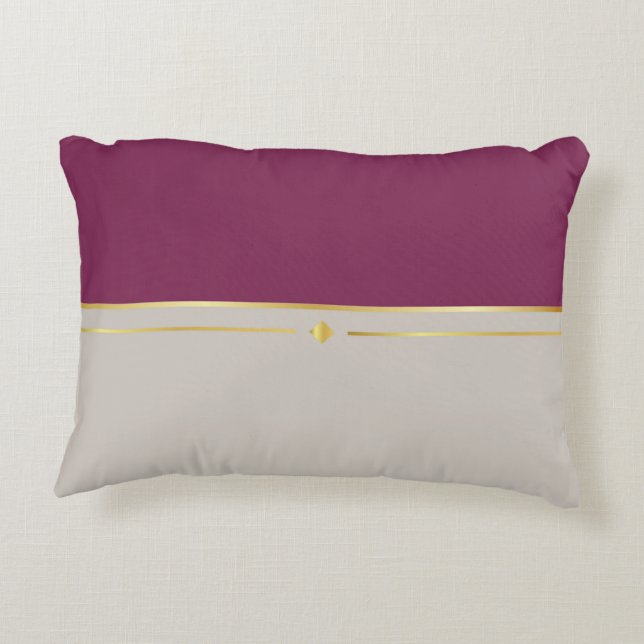 Almofada Decorativa Fuchsia e Taupe Haven (Verso)