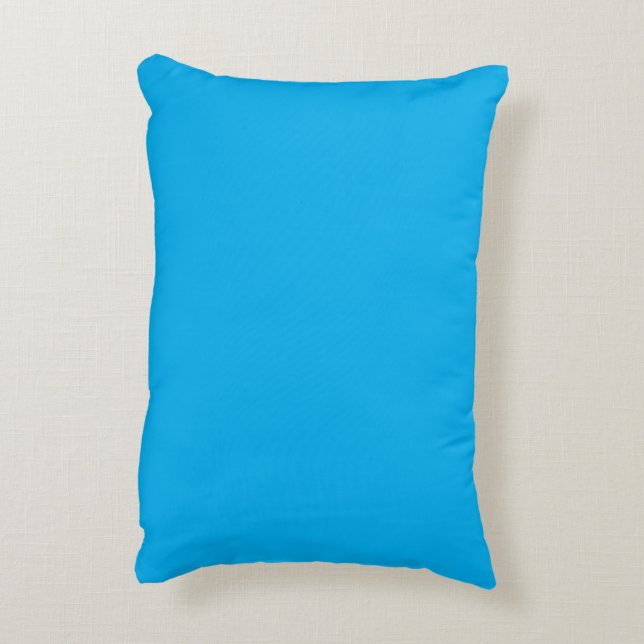 Almofada Decorativa Fundo Azul Ciano Sólido (Verso(Vertical))