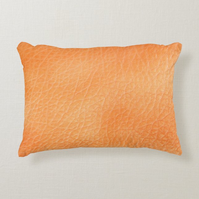 Almofada Decorativa  Fundo de couro castanho. abstrato, acessórios  (Frente)