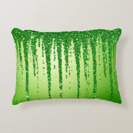 Almofada Decorativa Fundo de gotejamento com brilho verde