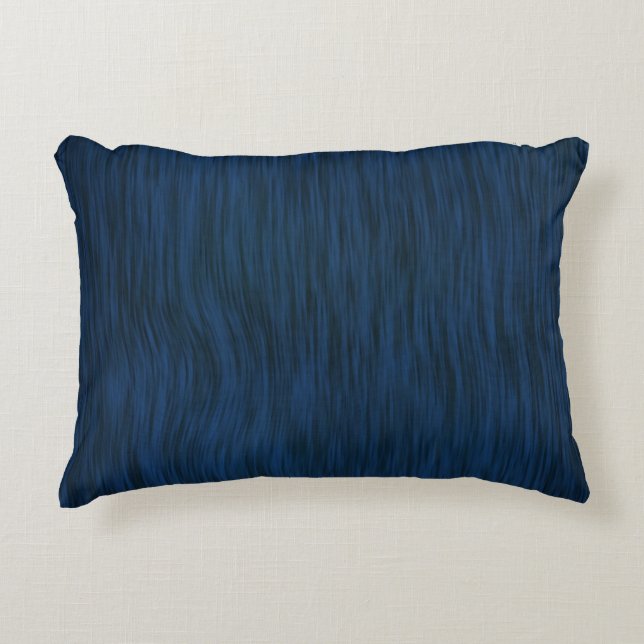 Almofada Decorativa Fundo de Madeira Rugosa Azul Profundo (Frente)