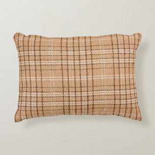 Almofada Decorativa fundo de tartan bege com ponto de tecelagem de xad