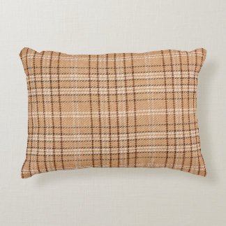 Almofada Decorativa fundo de tartan bege com ponto de tecelagem de xad