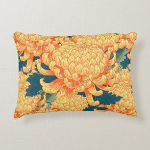 Almofada Decorativa Fundo sem costura com flores amarelas japonês c