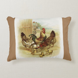 Almofada Decorativa Galinhas Fazendas de Arte Vintage