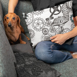 Almofada Decorativa Garras brancas Cinzas azuis Folha de Decoração do 