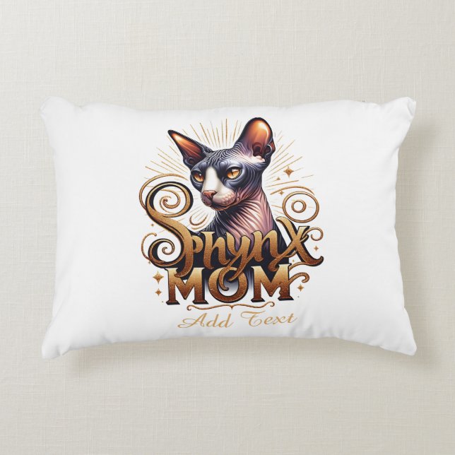 Almofada Decorativa Gata Sphynx Personalizada Dia das Mães  (Frente)