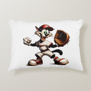 Almofada Decorativa Gatinho De Beisebol Enrola Para Cima