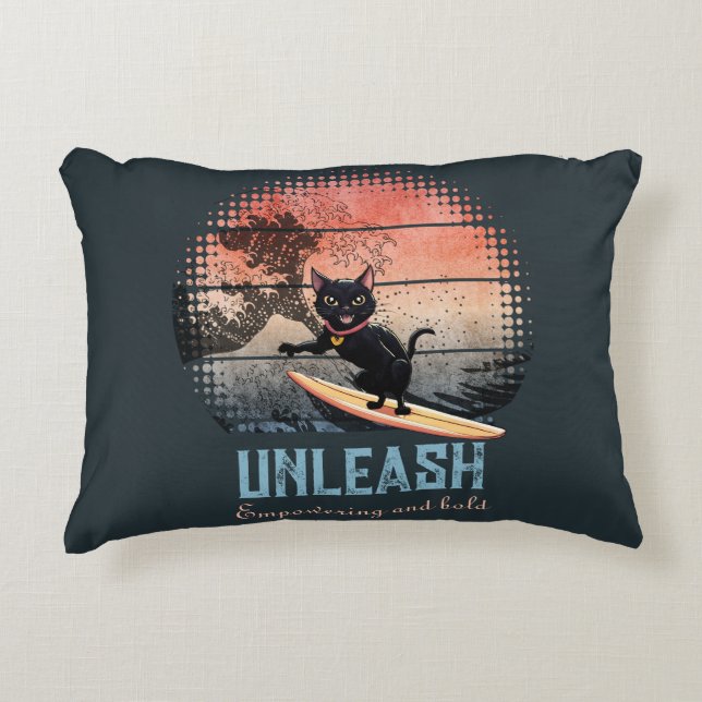 Almofada Decorativa Gato de Onda Sunset (Frente)