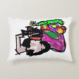 Almofada Decorativa Gato e flores da primavera 