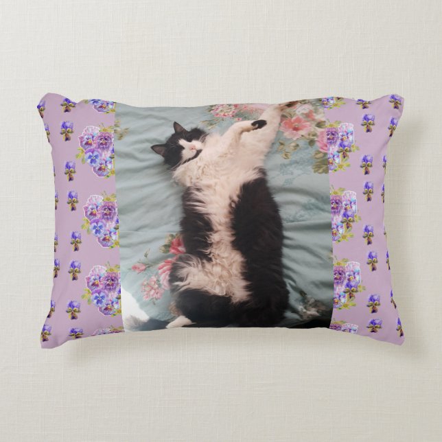 Almofada Decorativa Gato Engraçado Fofo Fazendo uma Dança Feliz gatos  (Frente)