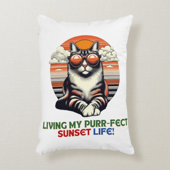 Almofada Decorativa Gato Legal Sunset (Frente(Vertical))