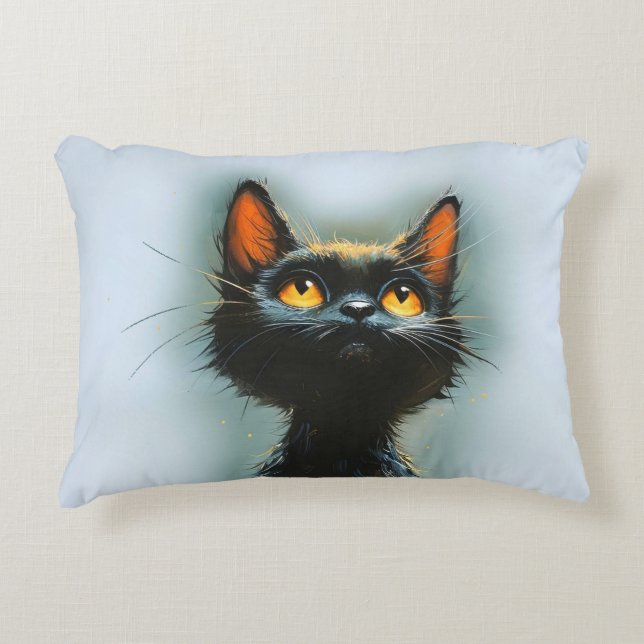Almofada Decorativa Gato Negro Encantado (Frente)