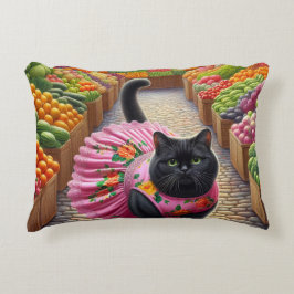 Almofada Decorativa Gato no mercado de frutas