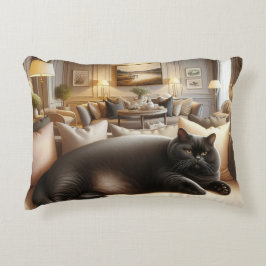 Almofada Decorativa Gato no sofá tão confortável