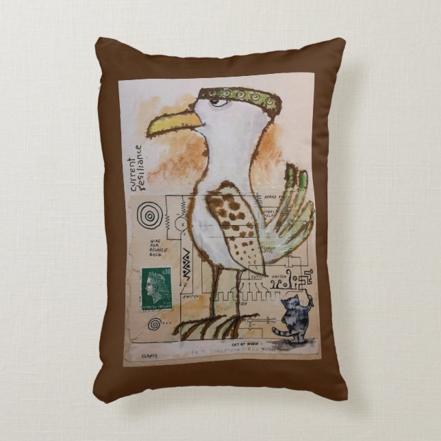 Almofada Decorativa Gato No Trabalho (Frente(Vertical))