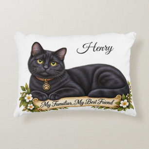 Almofada Decorativa Gato Preto Familiar de Bruxa Personalizado