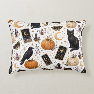 Almofada Decorativa Gato Preto Místico Halloween Tarot Celestial 