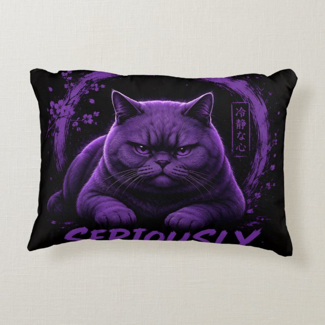 Almofada Decorativa Gato Seriamente (Verso)