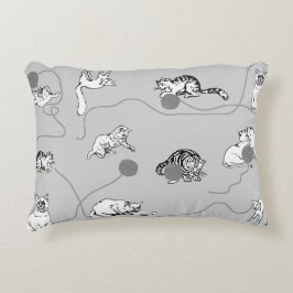 Almofada Decorativa Gatos Bonitos Brincando E Sendo Um Padrão Malvado
