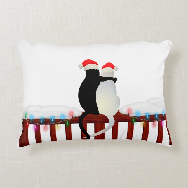 Almofada Decorativa Gatos Bonitos Em Bonés De Natal (Frente)