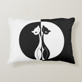 Almofada Decorativa Gatos preto e branco