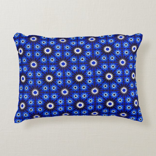 Almofada Decorativa Geometria Azul Místico (Frente)