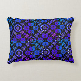 Almofada Decorativa Geométrico Xadrez Hippie Azul Roxo Preto