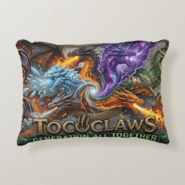 Almofada Decorativa Geração TOCOCLAWS Juntos - Elemental Épico (Frente)