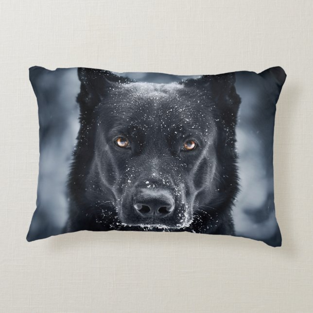 Almofada Decorativa German shepherd Preto (Verso)