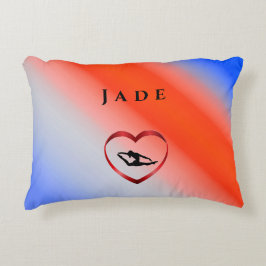 Almofada Decorativa Ginástica Azul e Branco Patriótica