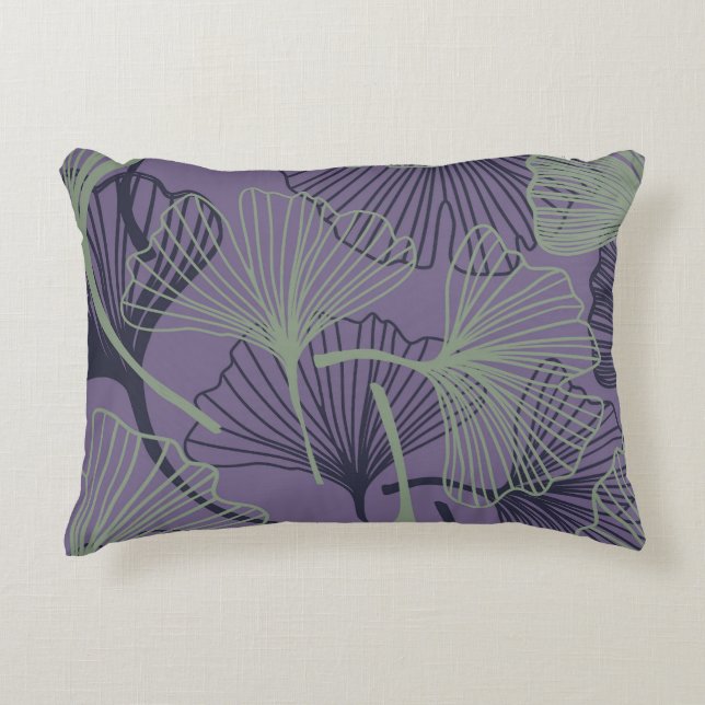 Almofada Decorativa Gingko biloba: padrão de colheita de abstrato. (Frente)