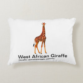 Almofada Decorativa Girafa em travesseiro de fundo branco