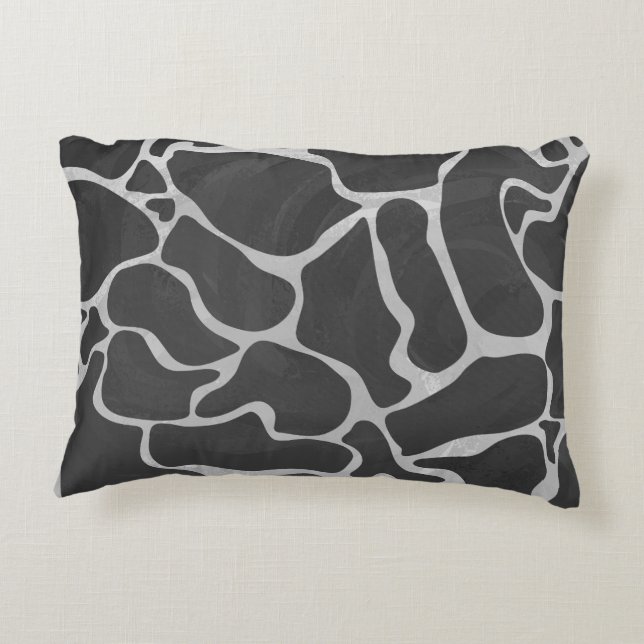 Almofada Decorativa Giraffe Black and Light Cinza (Verso)