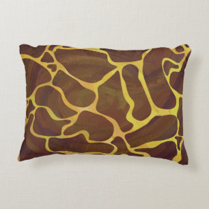 Almofada Decorativa Giraffe Brown e Impressão Amarelo