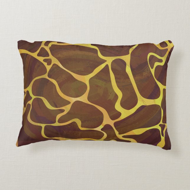 Almofada Decorativa Giraffe Brown e Impressão Amarelo (Verso)