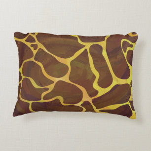 Almofada Decorativa Giraffe Brown e Silhueta Amarela