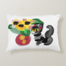 Almofada Decorativa Girassóis gato preto