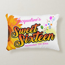 Almofada Decorativa Girassol e balões em branco 16