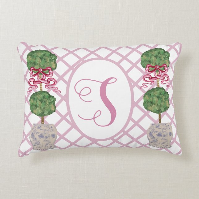 Almofada Decorativa Girly Chinoiserie Ginger Jar Jars Topiary Basket T (Frente)
