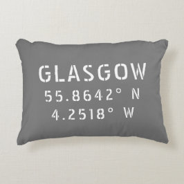 Almofada Decorativa Glasgow Scotland Latitude & Longitude