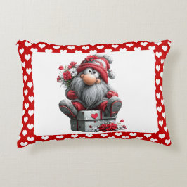 Almofada Decorativa Gnomo Mensageiro do Amor Festivo "Corações e Prese