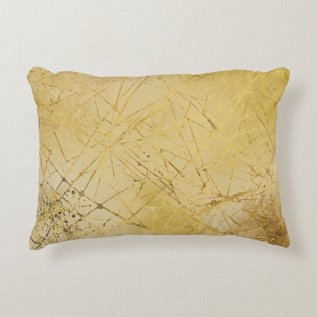 Almofada Decorativa Gold Mustard Yellow Pattern, Modern, Luxury (Frente)