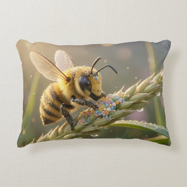 Almofada Decorativa Golden Bumblebee in Bloom Dance.7 (Frente)