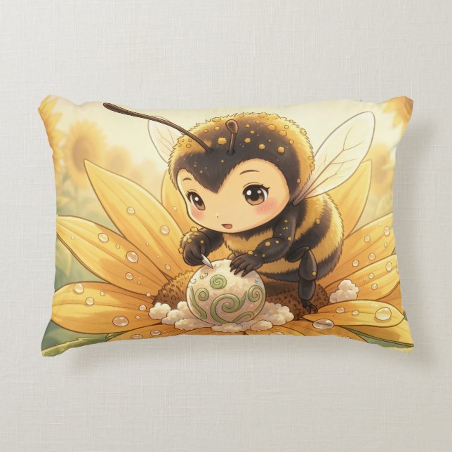 Almofada Decorativa Golden Bumblebee in Bloom Dance.8 (Frente)