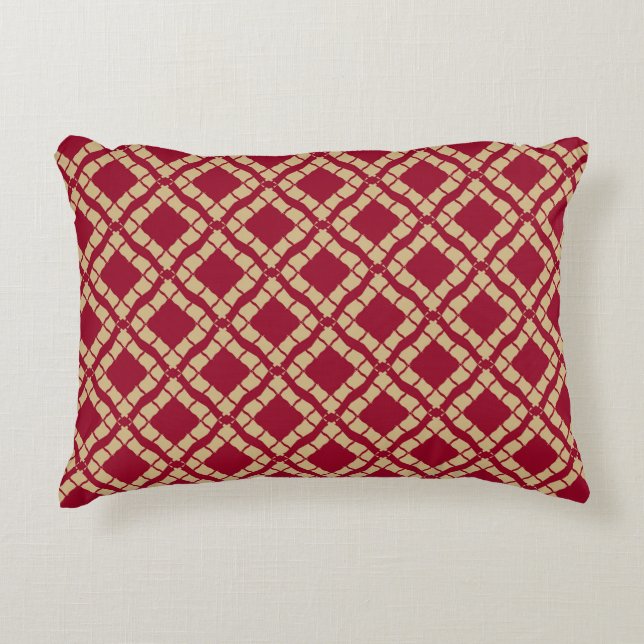 Almofada Decorativa Golden grid geometric seamless pattern in oriental (Frente)