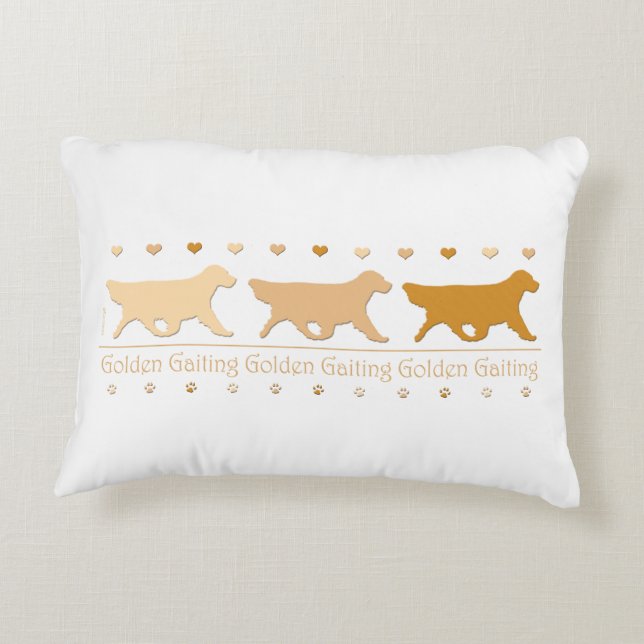 Almofada Decorativa Golden retriever, ouro no branco (Verso)