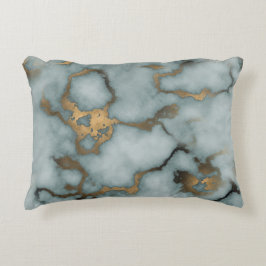 Almofada Decorativa Golden Vein Marble Ocean Mist Throw Pillows