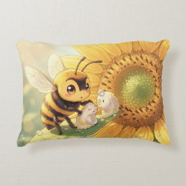 Almofada Decorativa Goldene Hummel im Blütentanz.4